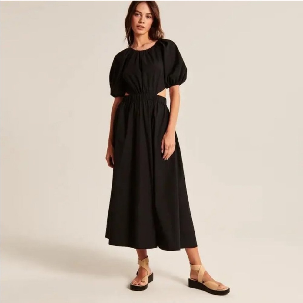 Abercrombie High-Neck Open Back Midi Dress